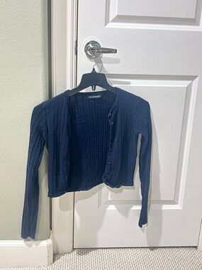 Brandy Melville Cable Knit Button Cardigan Fitted Long Sleeve Top